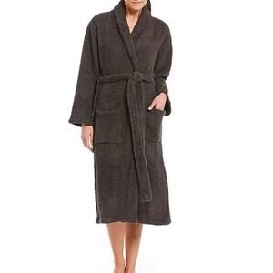 Barefoot Dreams CozyChic Adult Robe Knit Soft Cozy Heathered Gray Size 1 NO BELT